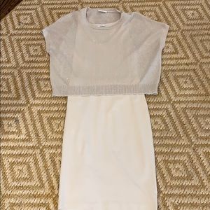 Brunello Cucinelli two piece cream dress “8”